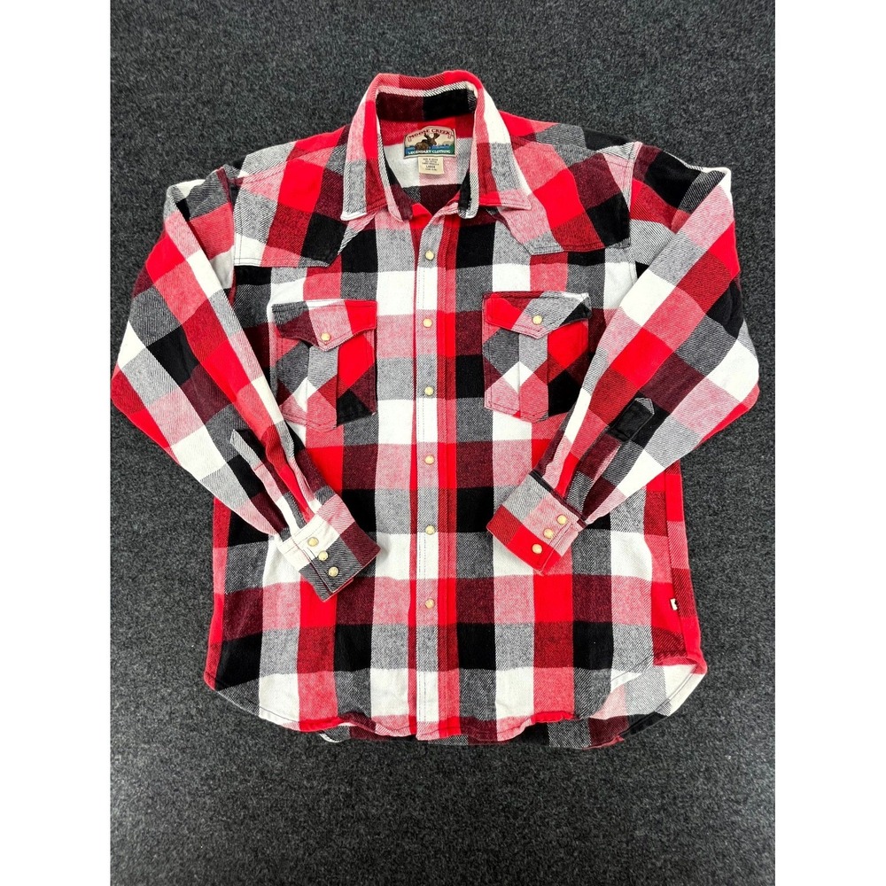 VTG Moose Creek Western Shirt Mens Large Multi‎ Buffalo Plaid Flannel Pearl Snap